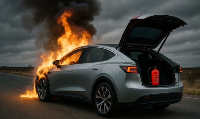 Si el extintor CO₂ apaga fuegos eléctricos… ¿vale para la batería del coche?