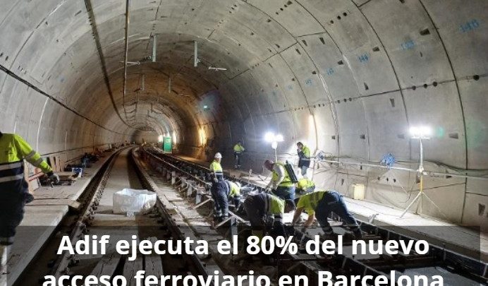 Adif completa el 80% del nuevo acceso ferroviario a la T1 del Aeropuerto de Barcelona