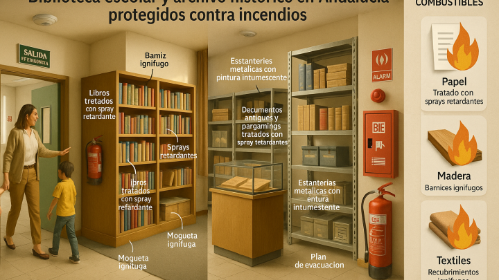 Bibliotecas escolares y archivos históricos: cómo protegerlos eficazmente contra incendios