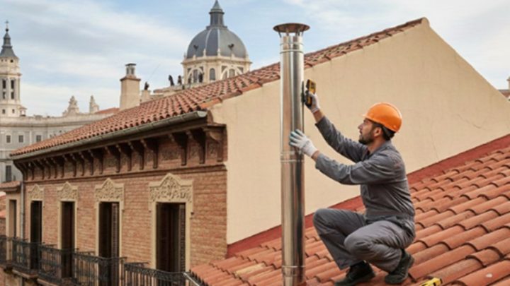 Es obligatorio sacar la chimenea a cubierta en Madrid. Normativa esencial sobre evacuación de humos en la capital.